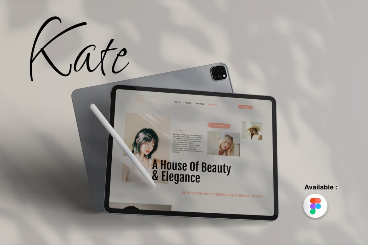 Download Kate - Beauty Landing Page Figma Design