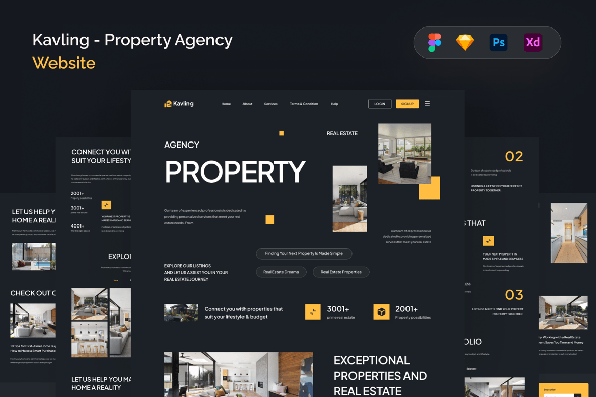 Download Kavling - Property Agency Website Figma Design