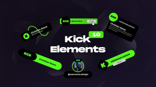 Download Kick Social Media Elements After Effect Template