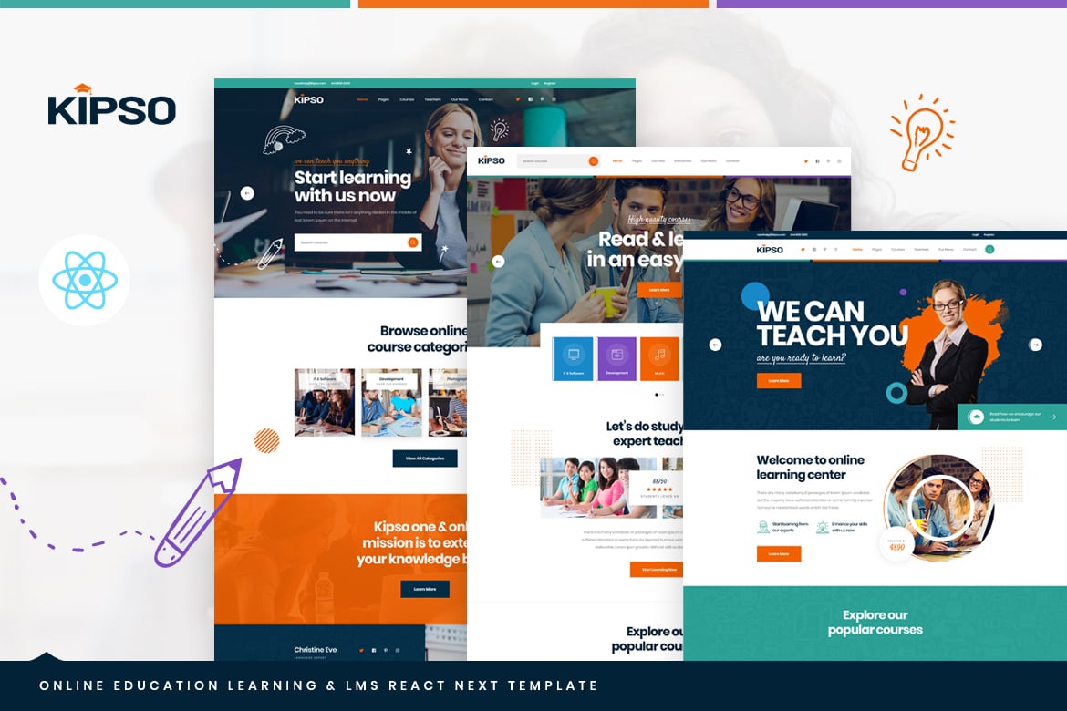 Download Kipso - React Next Online Education Learning & LMS