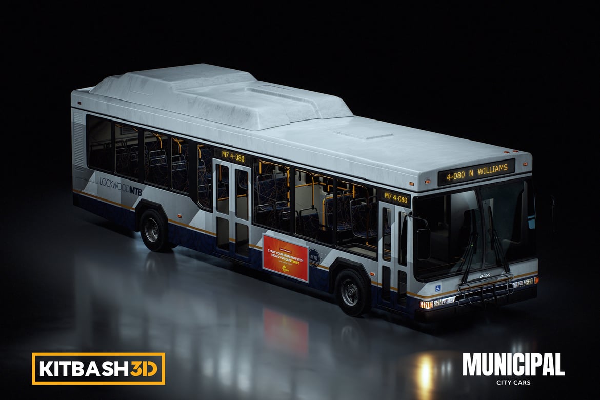 Download Kitbash: City Cars - City Bus 3D Model