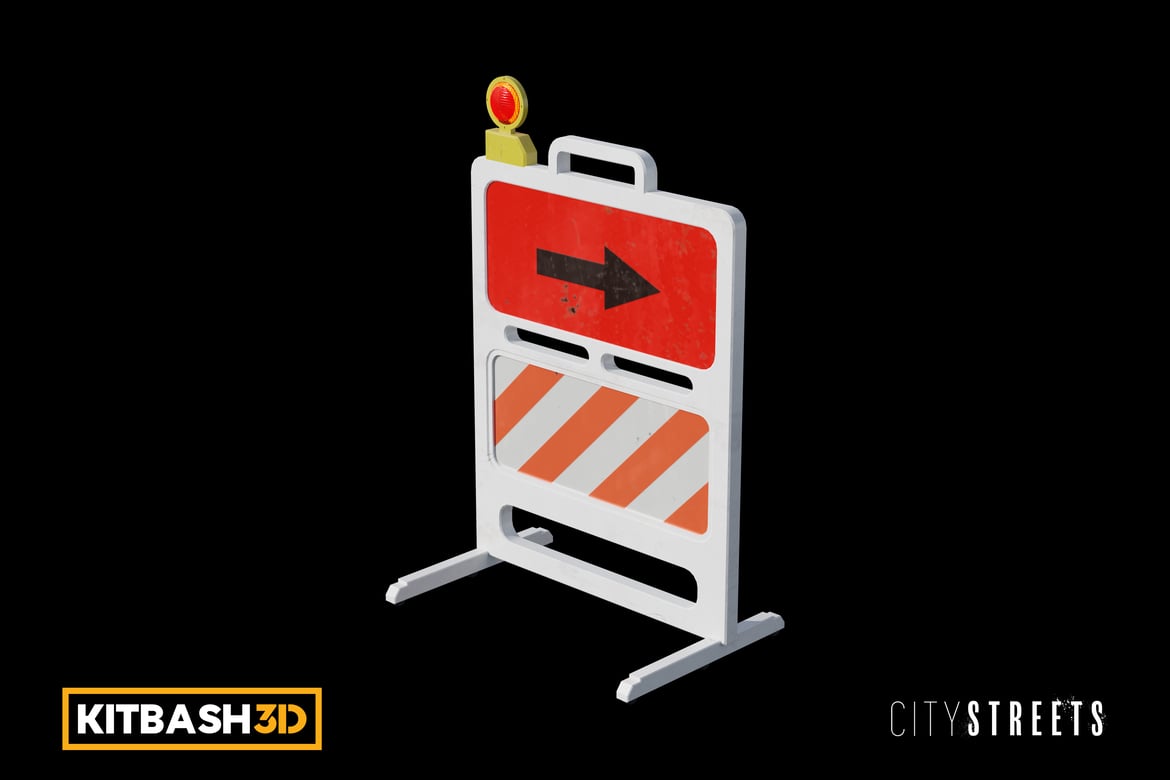 Download Kitbash: City Streets - Barrier H 3D Model