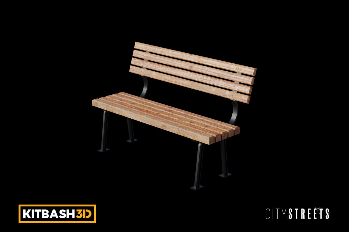 Download Kitbash: City Streets - Bench A 3D Model