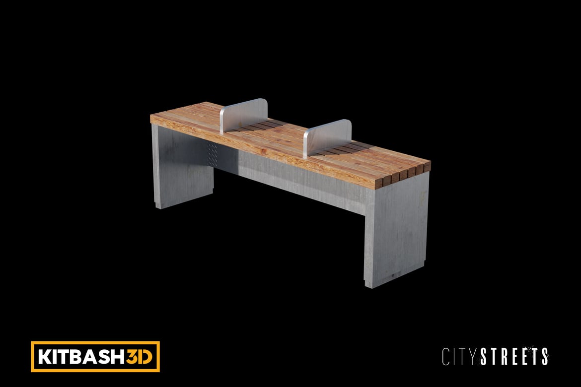 Download Kitbash: City Streets - Bench B 3D Model