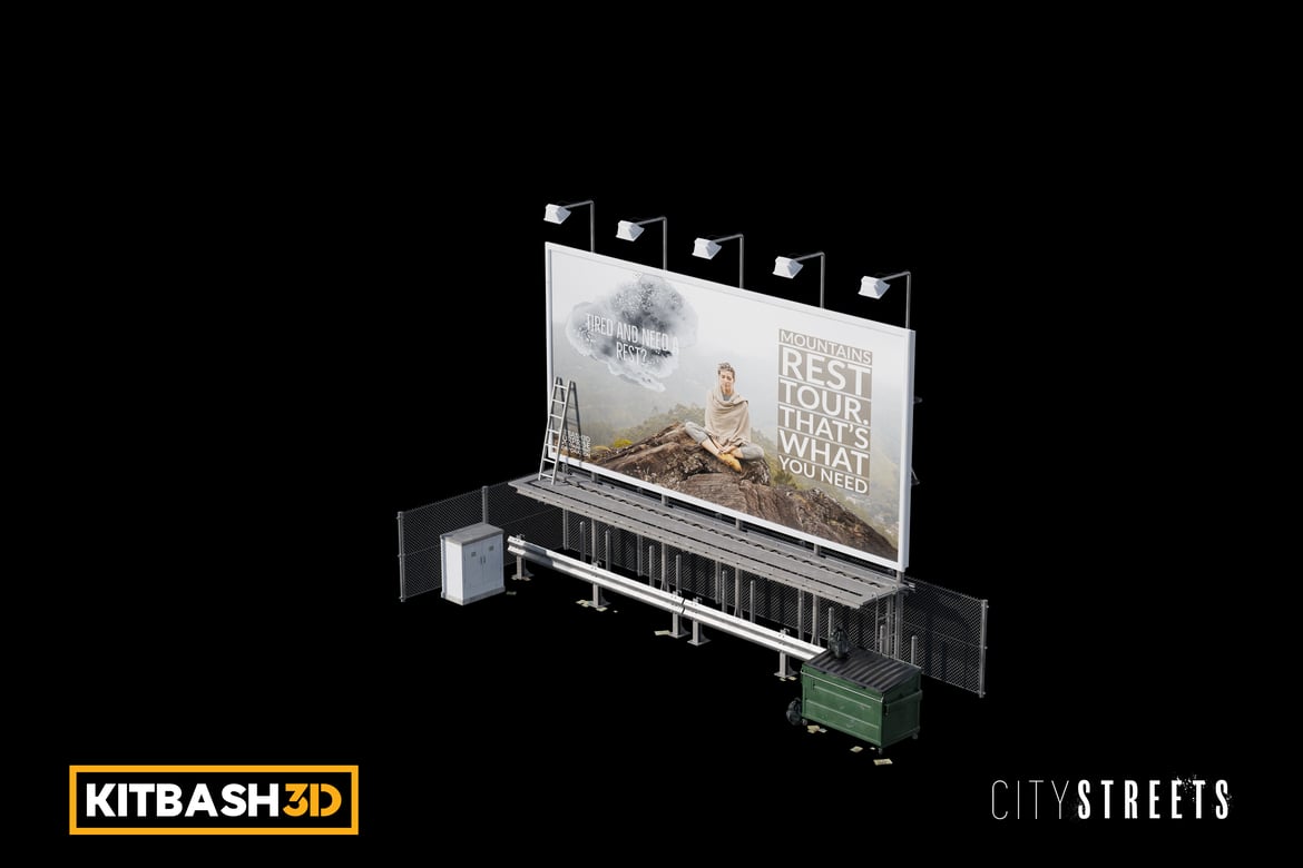 Download Kitbash: City Streets - Billboard 3D Model