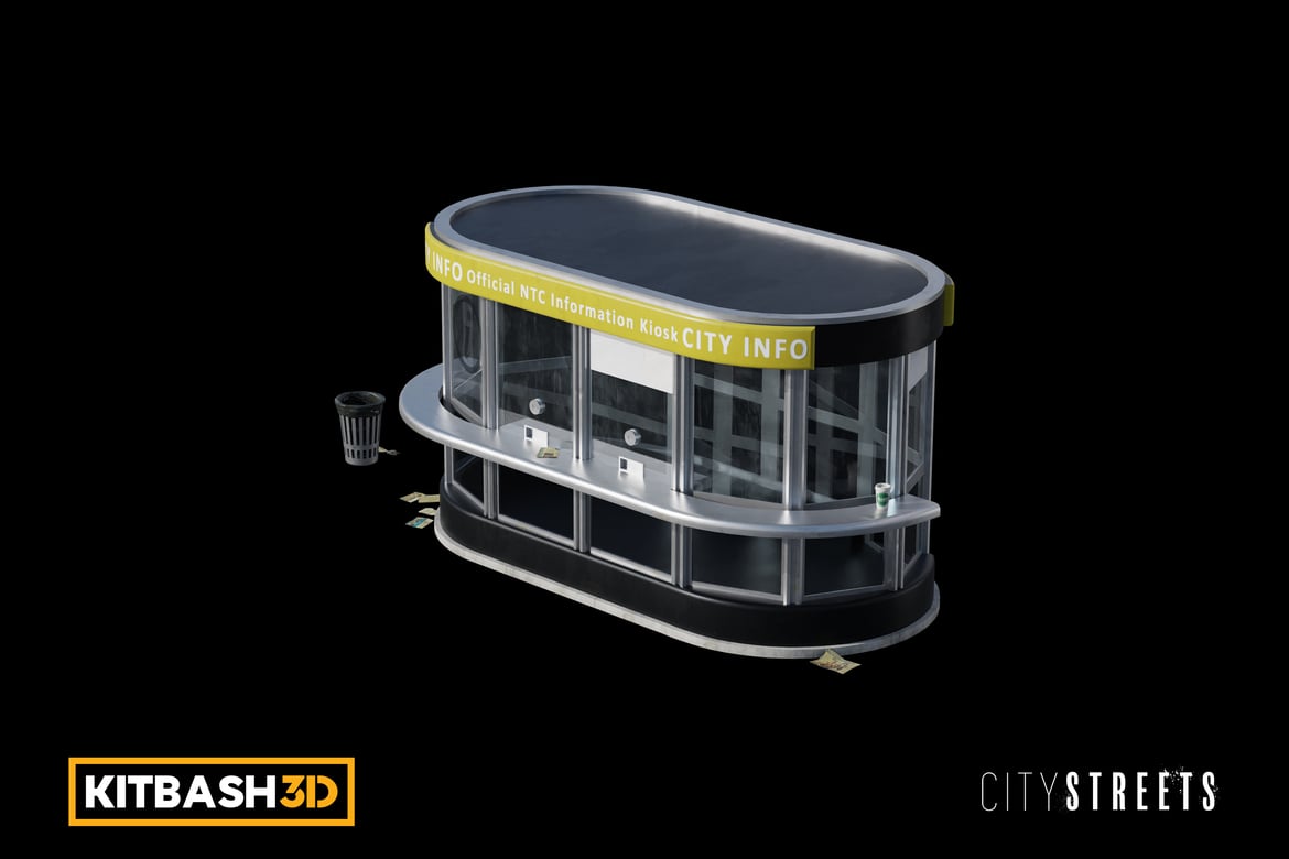 Download Kitbash: City Streets - City Info Booth 3D Model