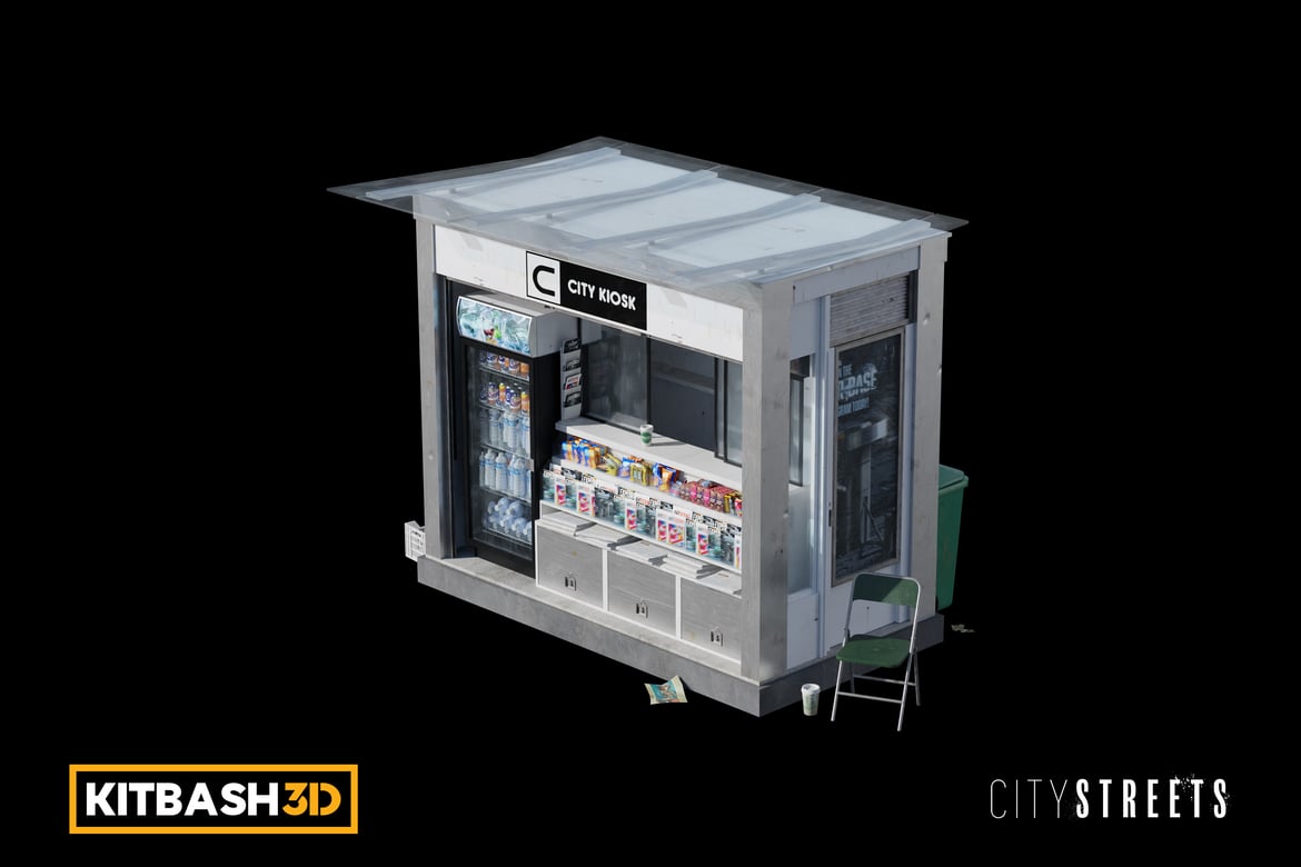 Download Kitbash: City Streets - City Snack Kiosk 3D Model