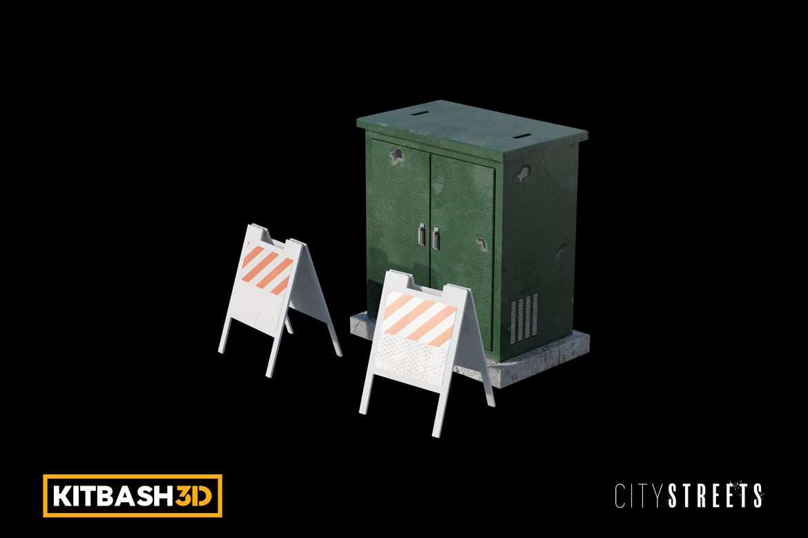 Download Kitbash: City Streets - Closed Off Electrical Box 3D Model