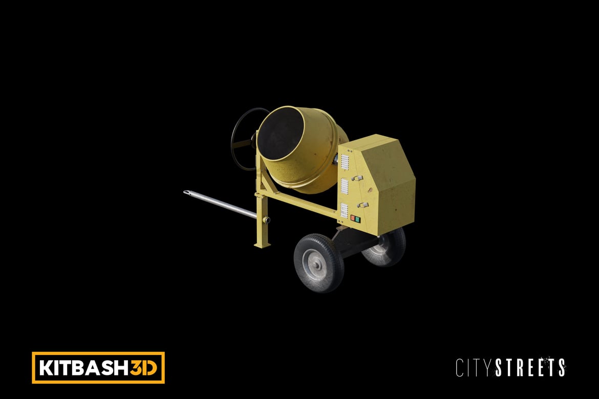 Download Kitbash: City Streets - Concrete Mixer A 3D Model