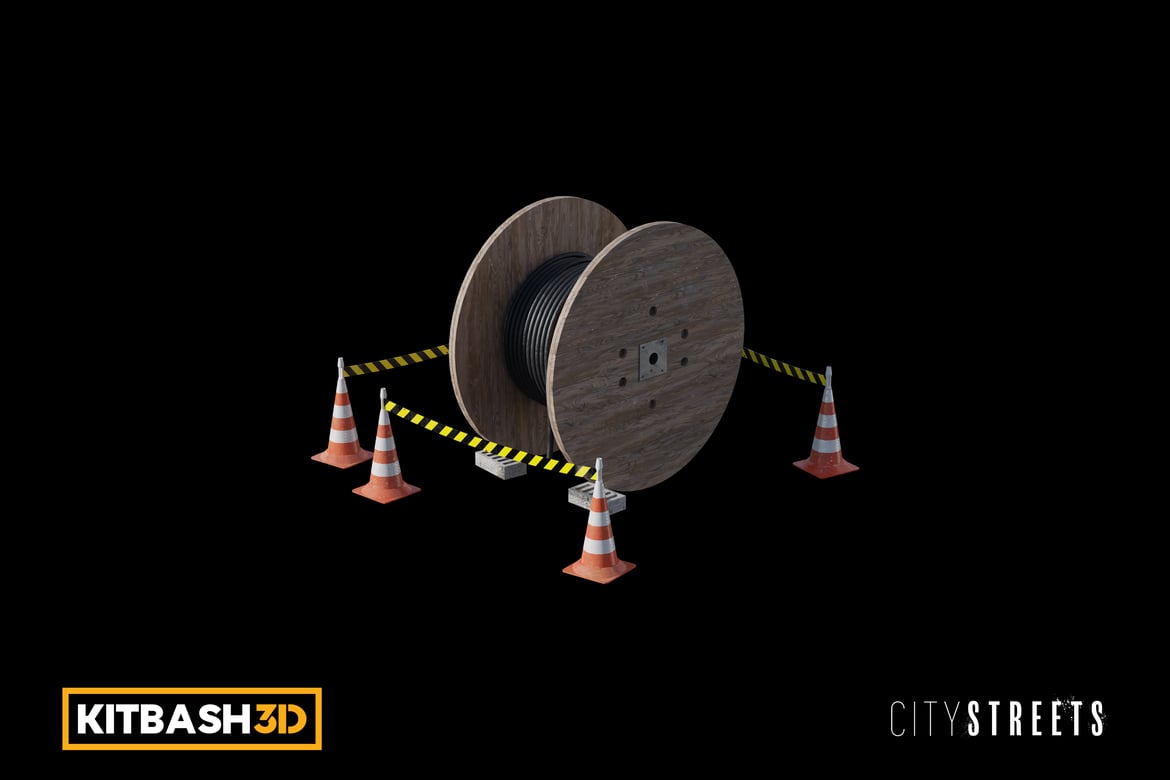 Download Kitbash: City Streets - Construction Cable Spool 3D Model