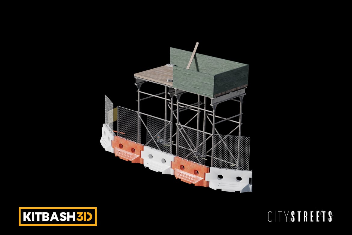 Download Kitbash: City Streets - Construction Scaffolding 3D Model