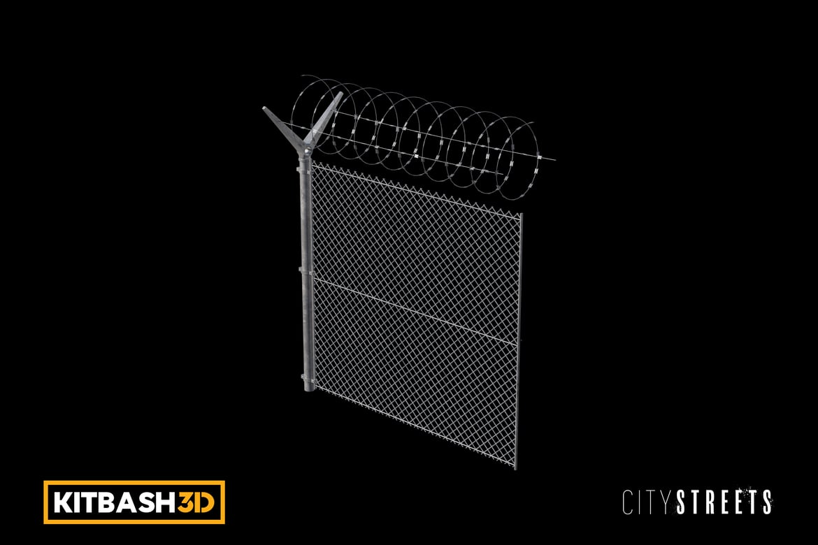 Download Kitbash: City Streets - Fence A 3D Model