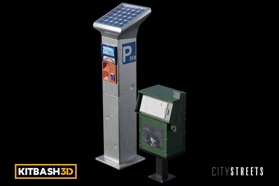 Download Kitbash: City Streets - Newspaper Pay Station 3D Model