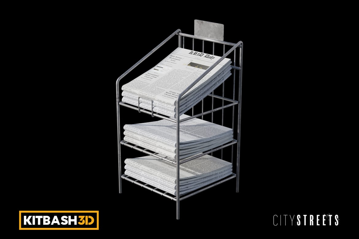 Download Kitbash: City Streets - Newspaper Stand A 3D Model