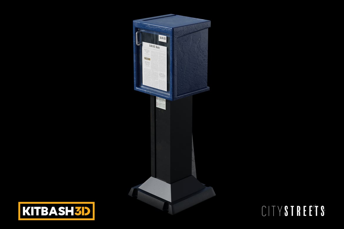 Download Kitbash: City Streets - Newspaper Stand B 3D Model