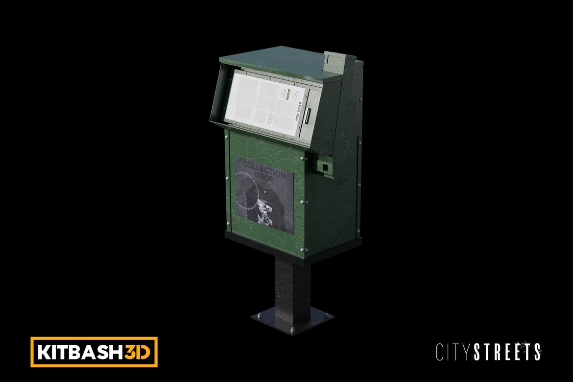 Download Kitbash: City Streets - Newspaper Stand C 3D Model