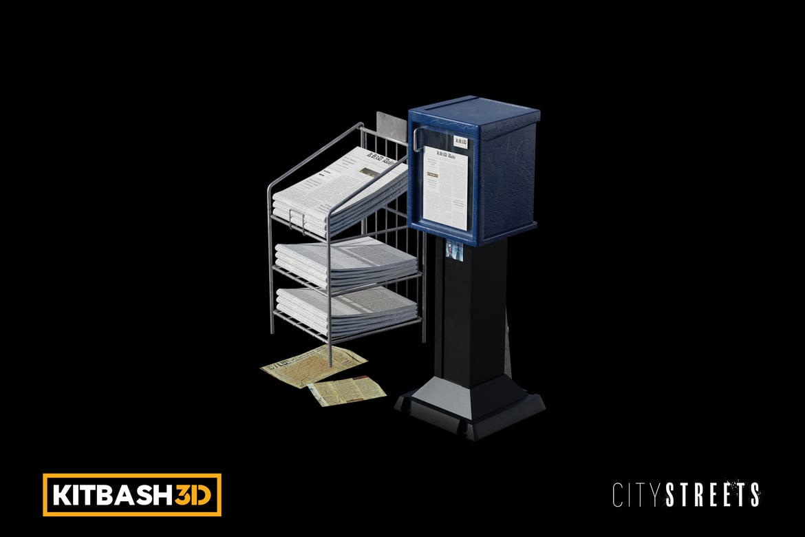 Download Kitbash: City Streets - Newspapers 3D Model