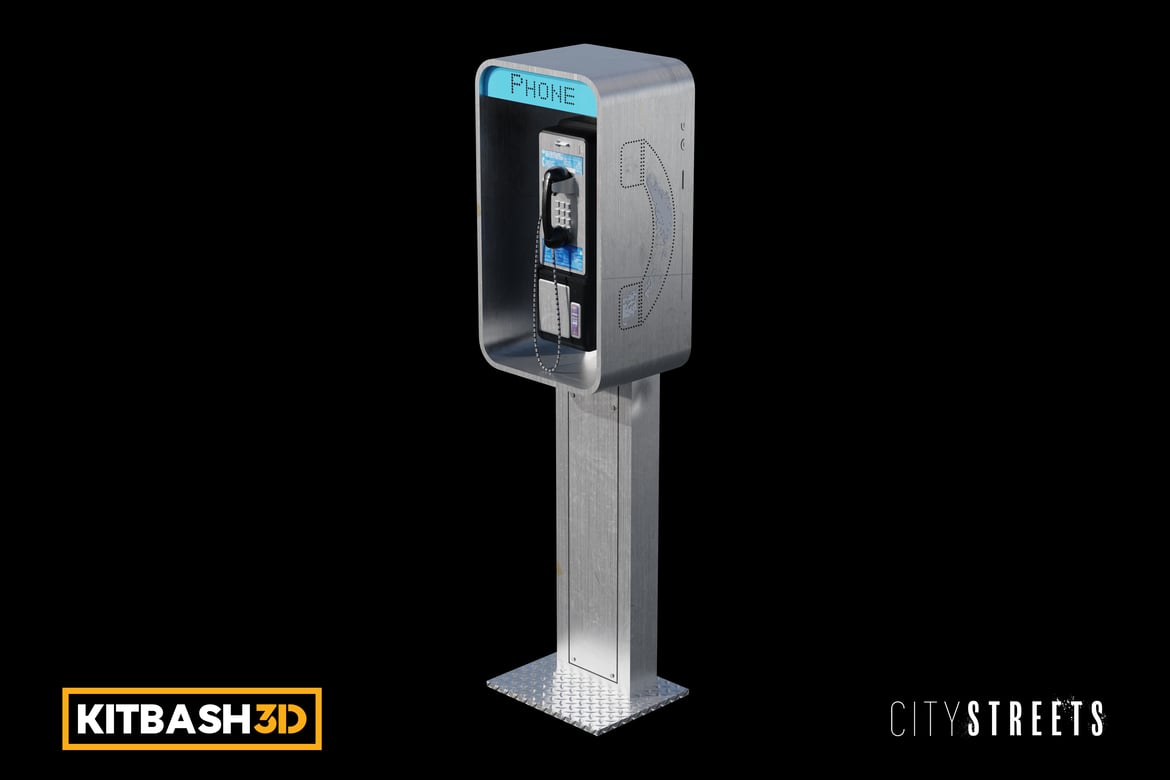 Download Kitbash: City Streets - Payphone A 3D Model