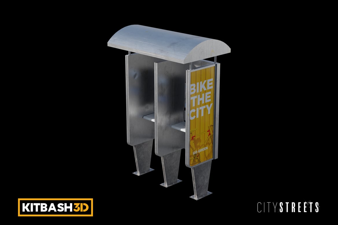 Download Kitbash: City Streets - Payphone Bank 3D Model