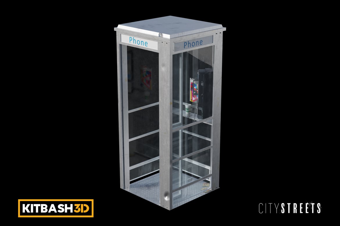 Download Kitbash: City Streets - Phone Booth A 3D Model