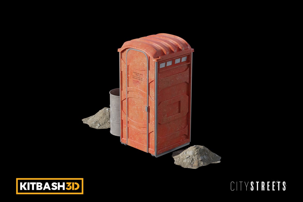 Download Kitbash: City Streets - Portable Toilet Construction Site 3D Model