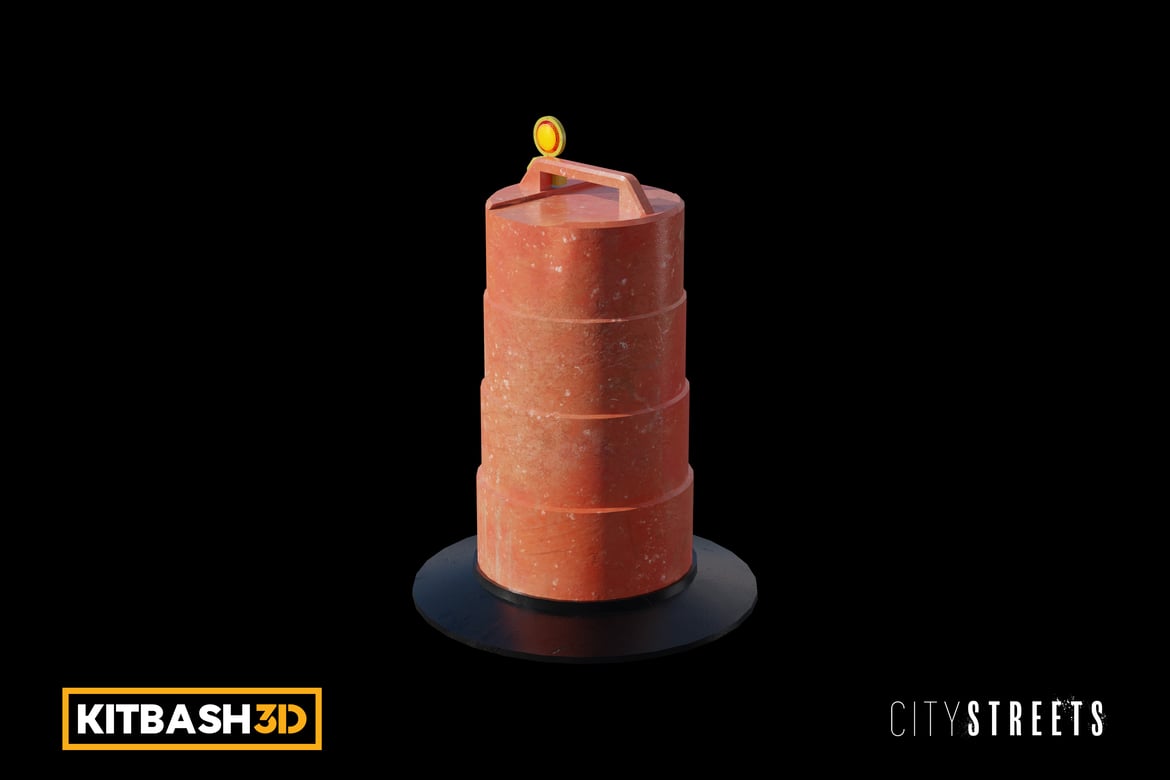 Download Kitbash: City Streets - Road Cone A 3D Model