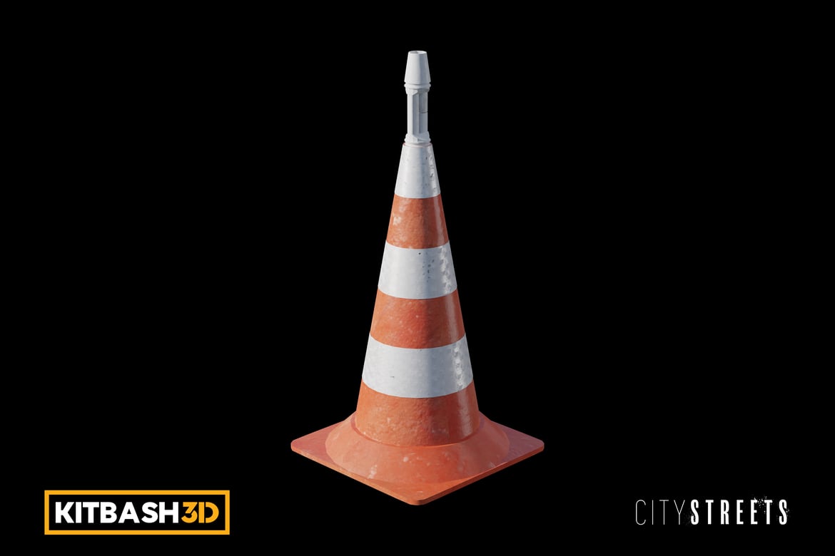 Download Kitbash: City Streets - Road Cone C 3D Model