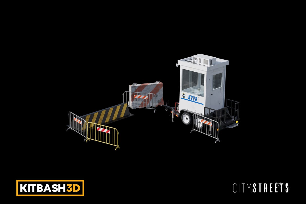 Download Kitbash: City Streets - Security Station Barricades 3D Model