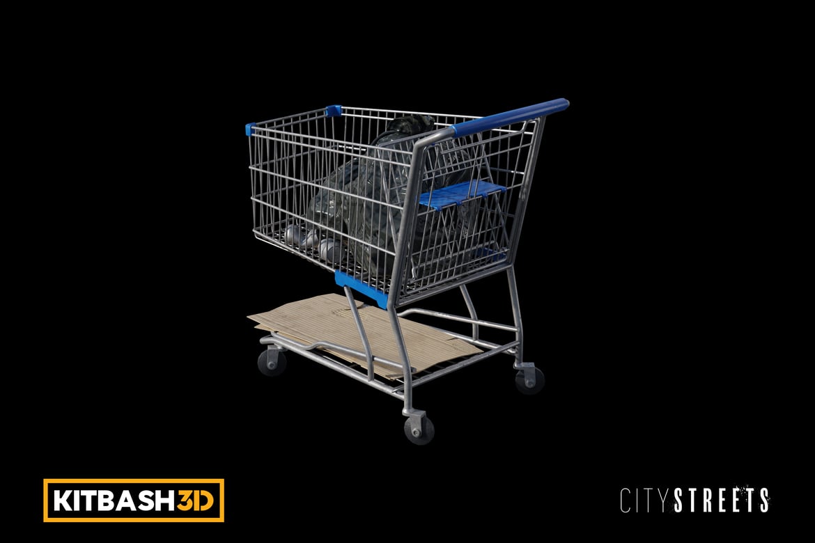 Download Kitbash: City Streets - Shopping Cart A 3D Model