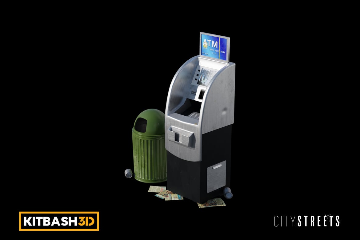 Download Kitbash: City Streets - Sidewalk ATM 3D Model