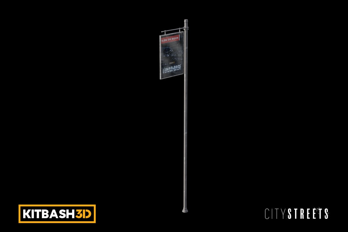 Download Kitbash: City Streets - Streetlight Pole 3D Model