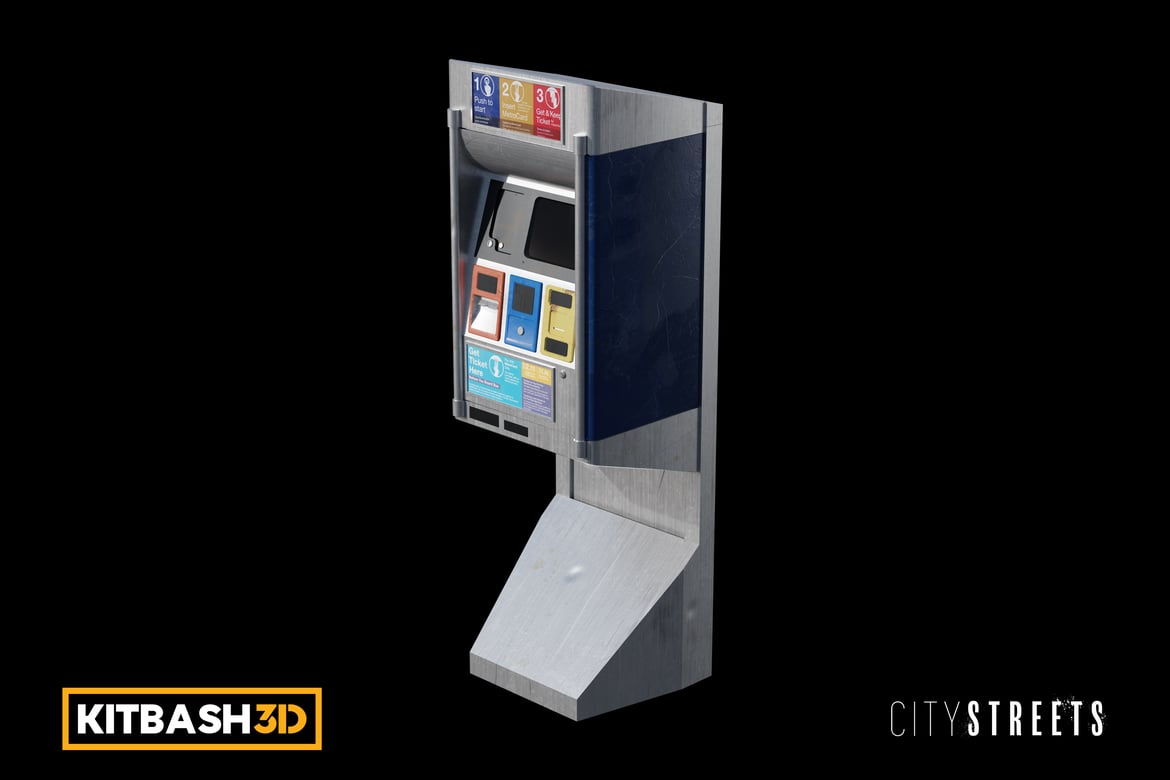 Download Kitbash: City Streets - Ticket Machine A 3D Model