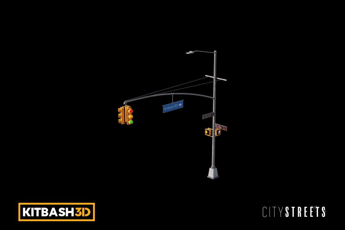 Download Kitbash: City Streets - Traffic Lights B 3D Model