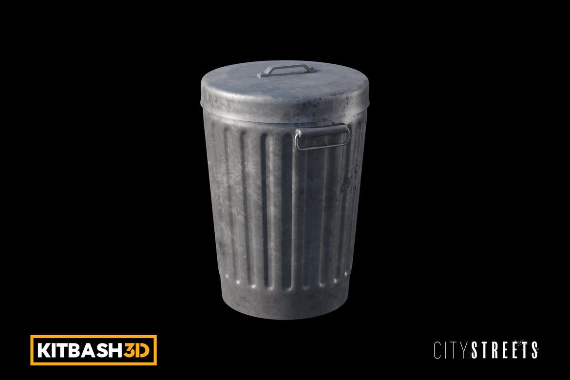 Download Kitbash: City Streets - Trash Can A 3D Model