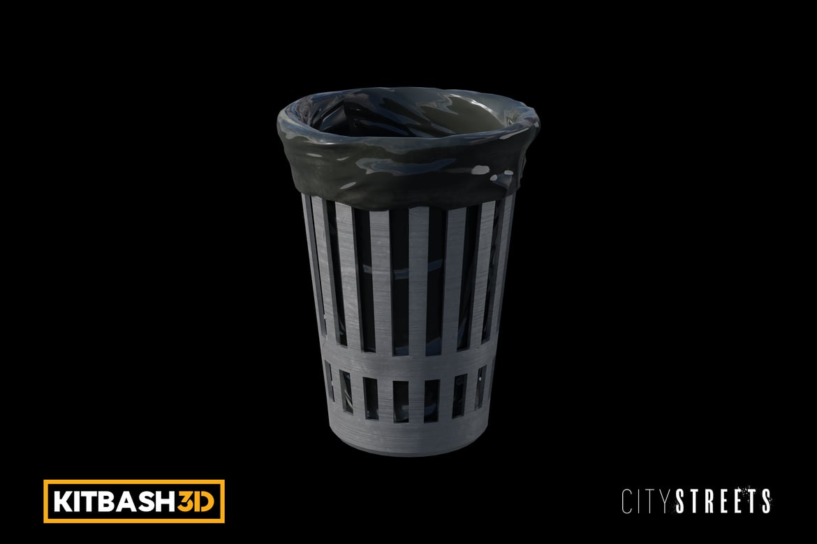 Download Kitbash: City Streets - Trash Can B 3D Model