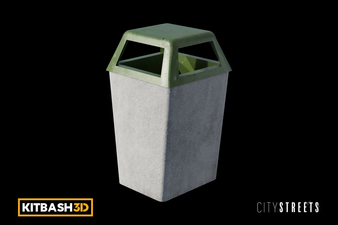 Download Kitbash: City Streets - Trash Can D 3D Model