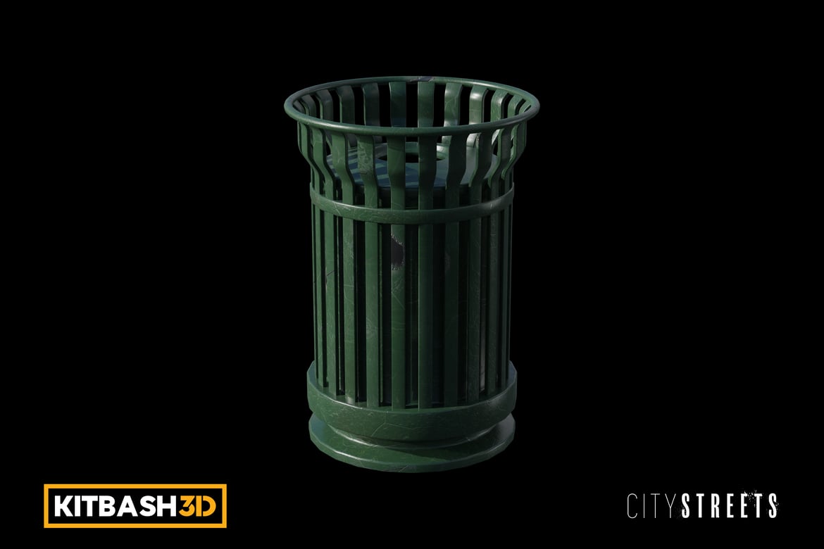 Download Kitbash: City Streets - Trash Can F 3D Model