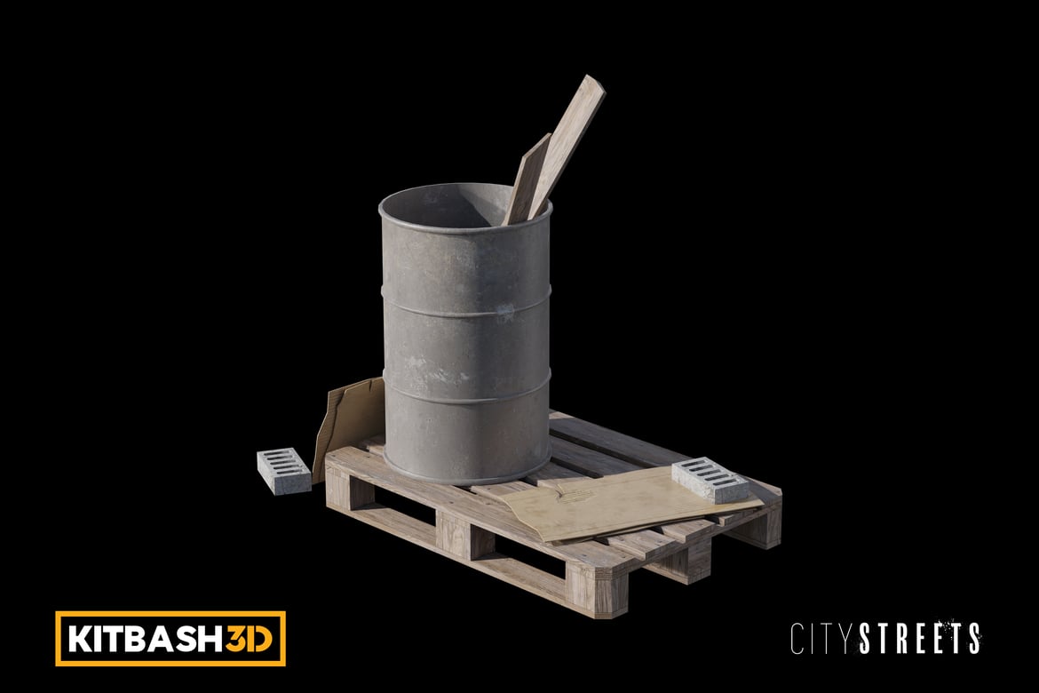 Download Kitbash: City Streets - Trash Pile 3D Model