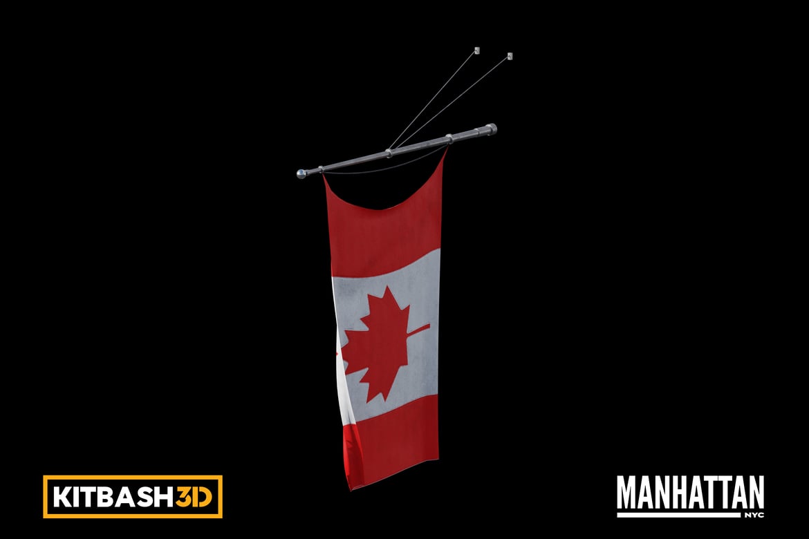 Download Kitbash: Manhattan - Flag A 3D Model