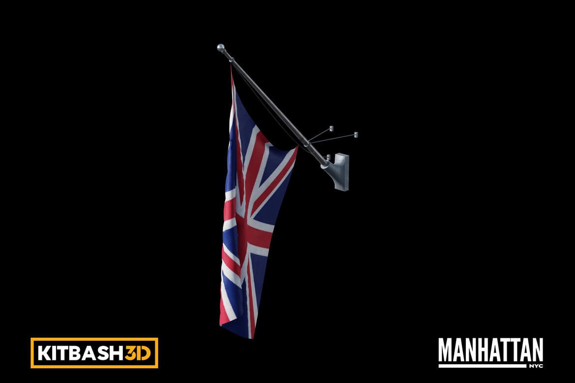 Download Kitbash: Manhattan - Flag B 3D Model