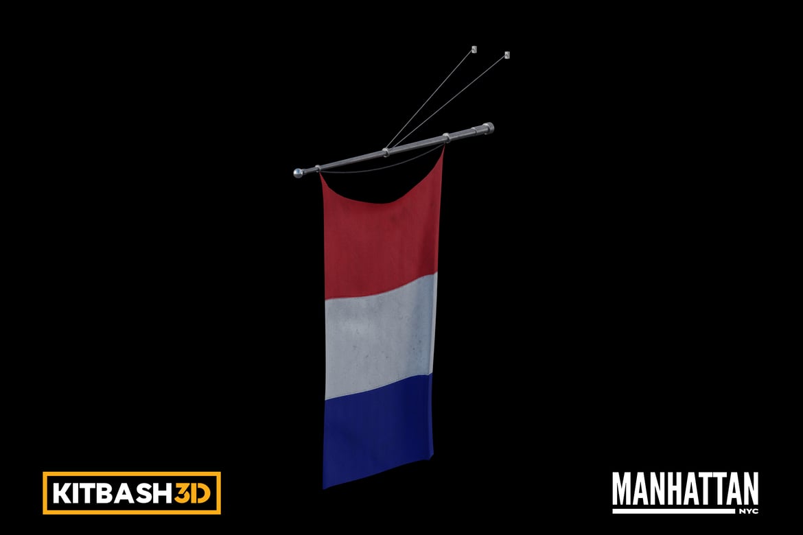 Download Kitbash: Manhattan - Flag E 3D Model