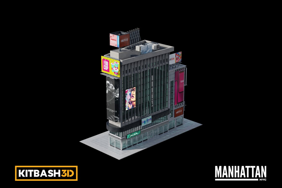 Download Kitbash: Manhattan - Multimedia Building 3D Model