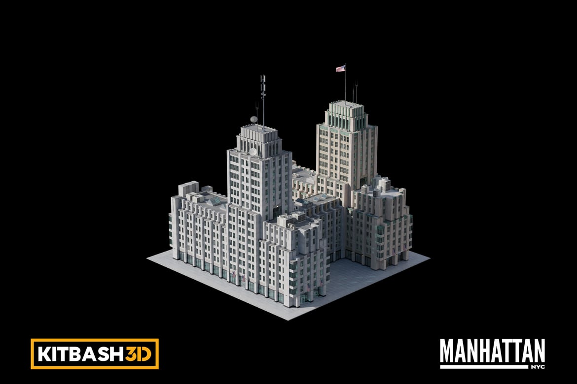 Download Kitbash: Manhattan - Office Plaza 3D Model