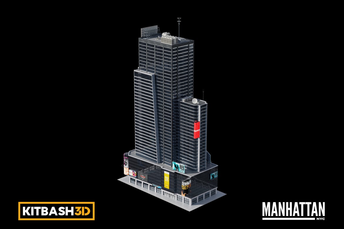 Download Kitbash: Manhattan - Office Tower B 3D Model