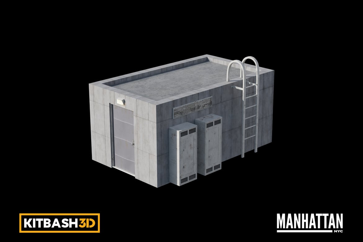 Download Kitbash: Manhattan - Rooftop Entrance A 3D Model