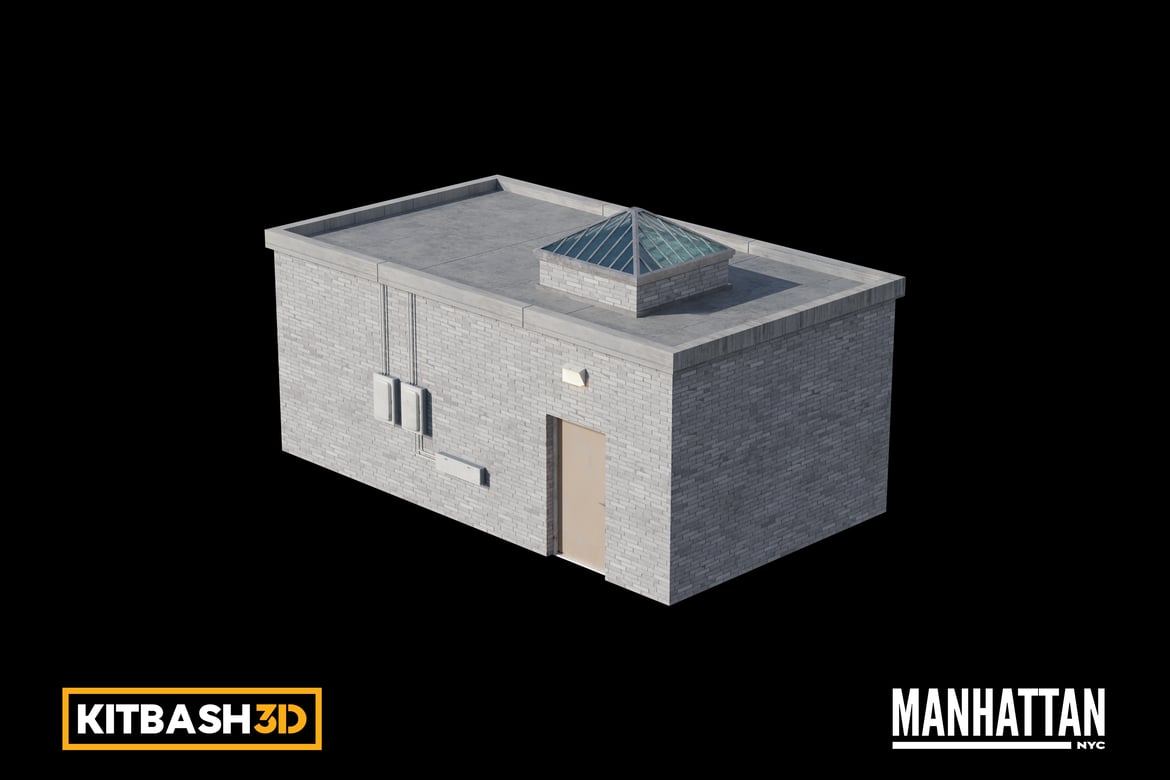 Download Kitbash: Manhattan - Rooftop Entrance B 3D Model