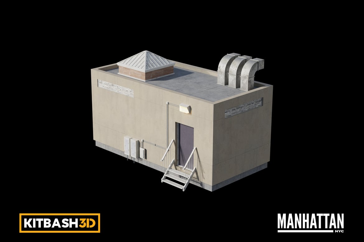 Download Kitbash: Manhattan - Rooftop Entrance C 3D Model