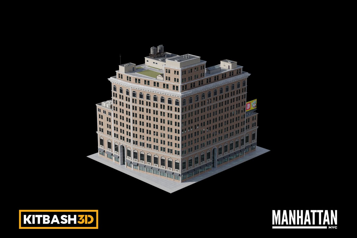 Download Kitbash: Manhattan - Upscale Hotel 3D Model