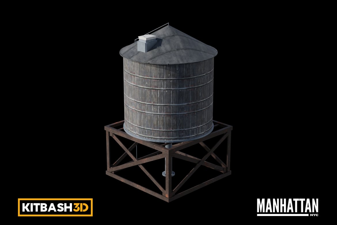 Download Kitbash: Manhattan - Water Tower A 3D Model