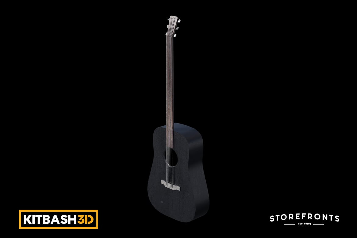 Download Kitbash: Storefronts - Acoustic Guitar 3D Model